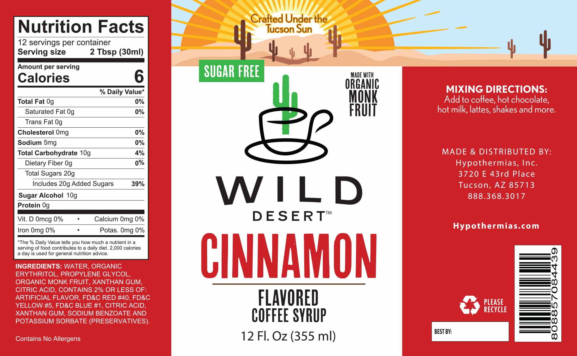 Sugar Free Cinnamon Coffee Syrup - Hypothermias.com