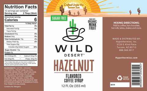 Sugar Free Hazelnut Coffee Syrup - Hypothermias.com