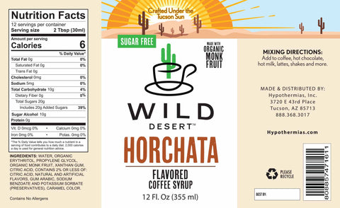 Sugar Free Horchata Coffee Syrup - Hypothermias.com