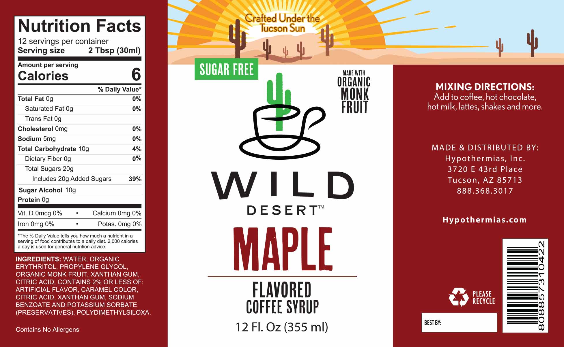 Sugar Free Maple Coffee Syrup - Hypothermias.com