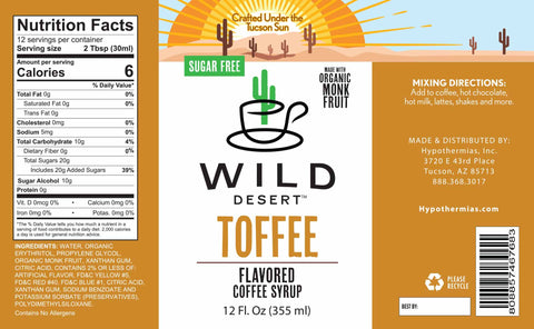 Sugar Free Toffee Coffee Syrup - Hypothermias.com