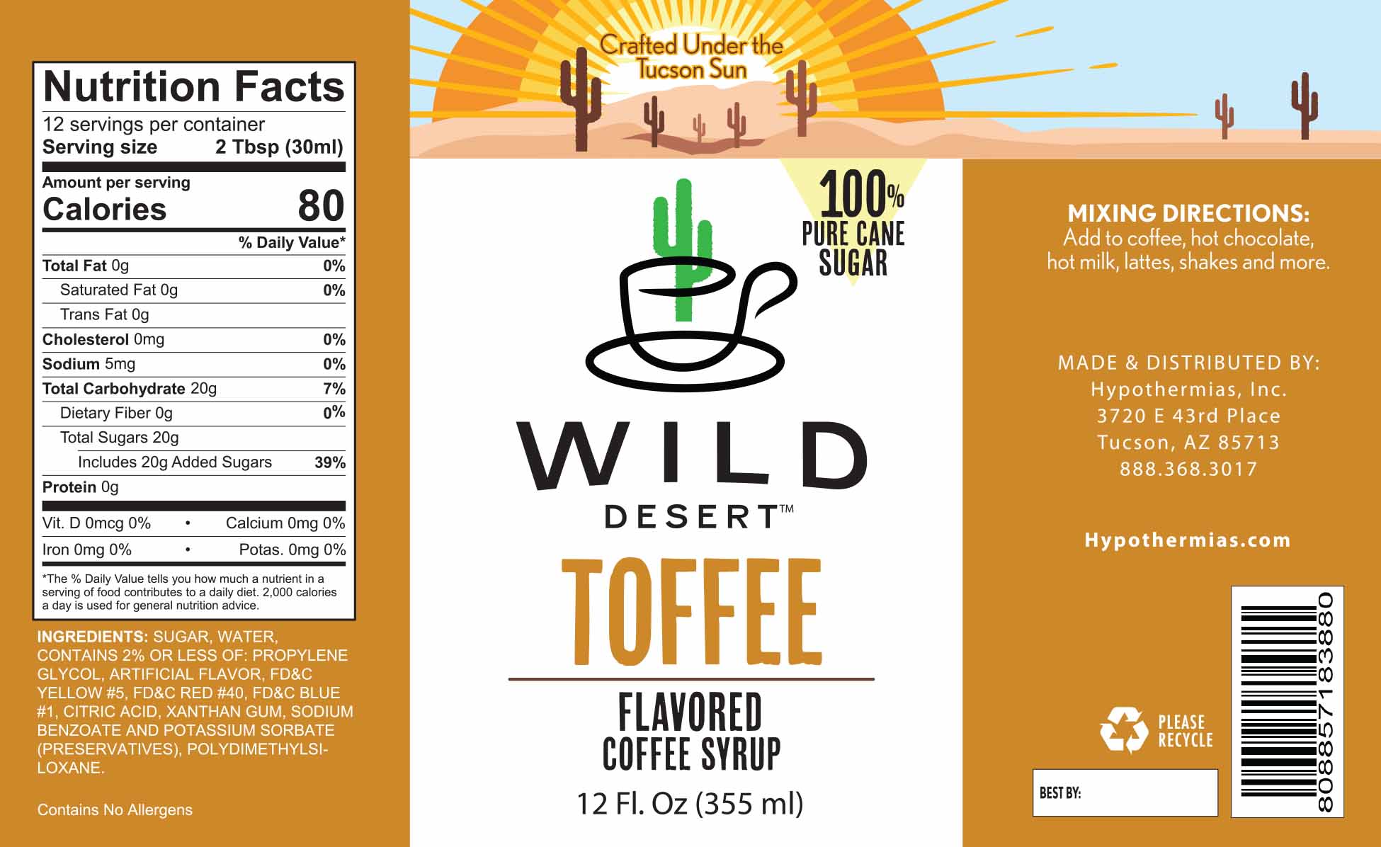 Toffee Coffee Syrup - Hypothermias.com