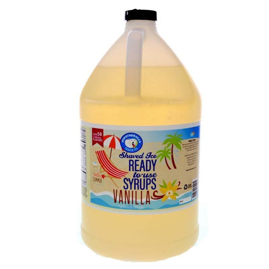 Hypothermias vanilla pure cane sugar snow cone or shaved ice syrup 128 Fl Oz.