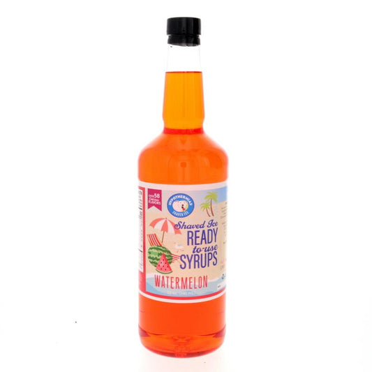 Hypothermias watermelon pure cane sugar snow cone or shaved ice syrup 32 Fl Oz.