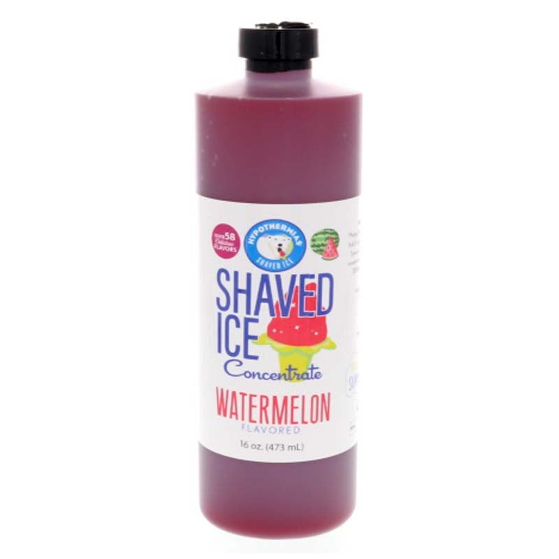 Hypothermias watermelon shaved ice or snow cone flavor syrup concentrate 16 Fl Oz.