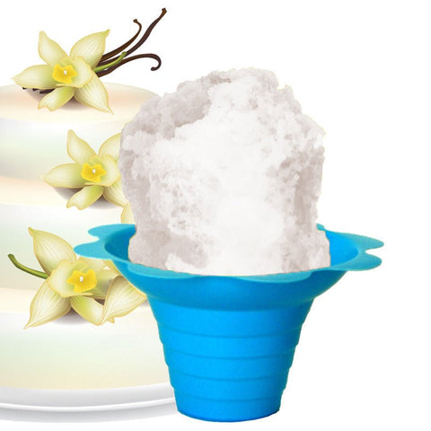 Hypothermias wedding cake shaved ice small blue flower cup