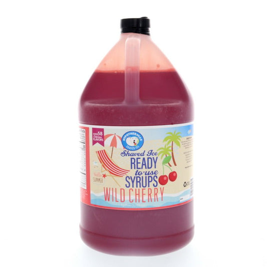 Hypothermias wild cherry pure cane sugar snow cone or shaved ice syrup 128 Fl Oz.