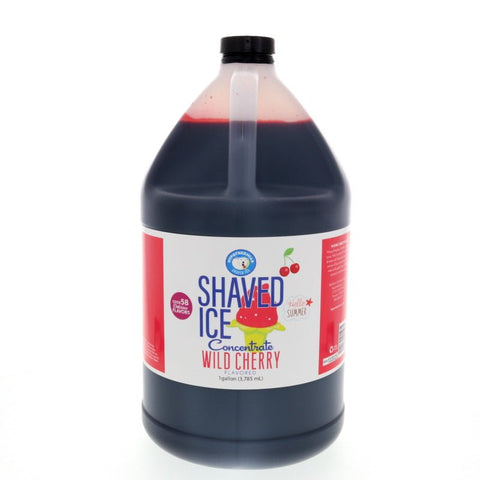 Hypothermias wild cherry shaved ice or snow cone flavor syrup concentrate 128 Fl Oz.