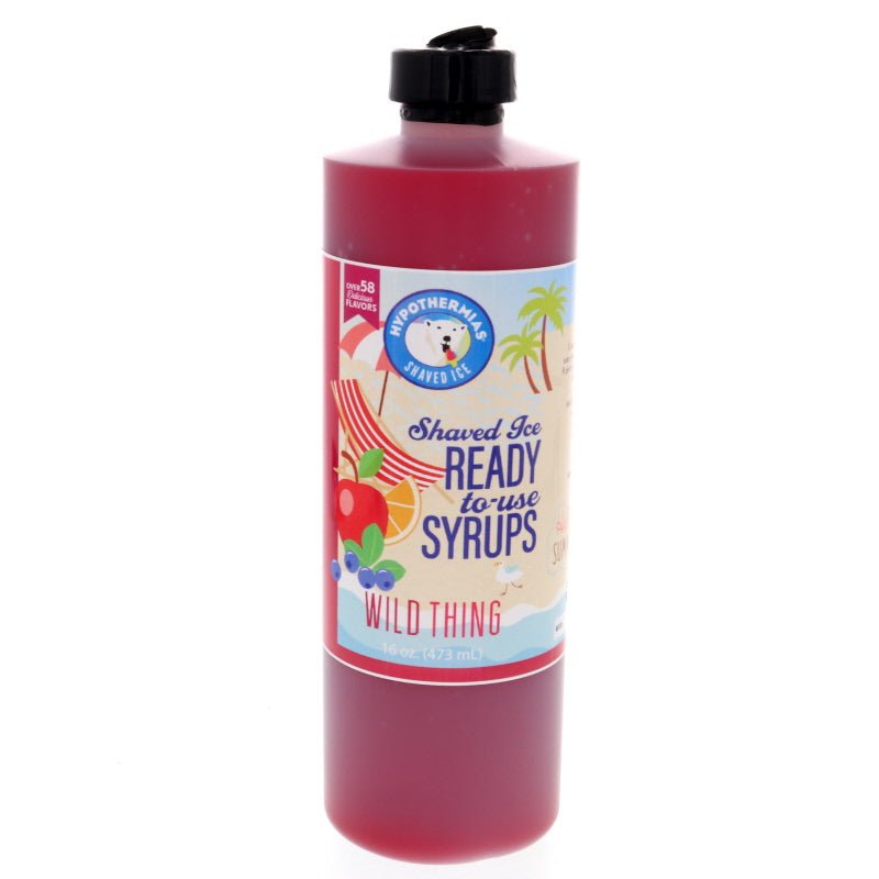 Hypothermias wild thing pure cane sugar snow cone or shaved ice syrup 16 Fl Oz.