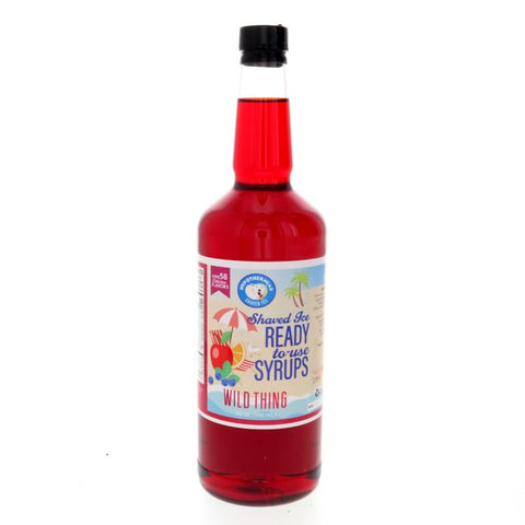Hypothermias wild thing pure cane sugar snow cone or shaved ice syrup 32 Fl Oz.