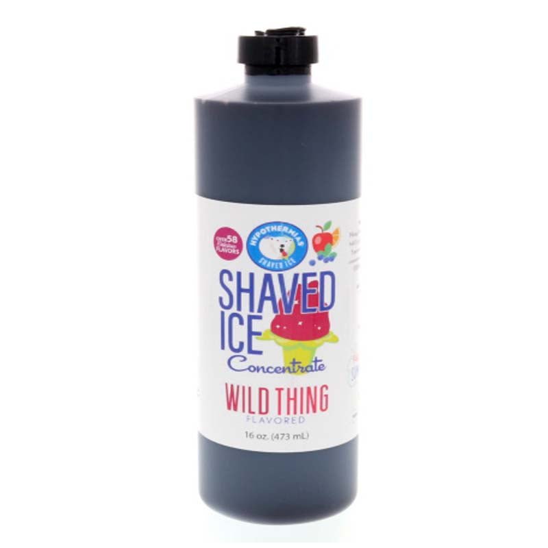 Hypothermias wild thing shaved ice or snow cone flavor syrup concentrate 16 Fl Oz.